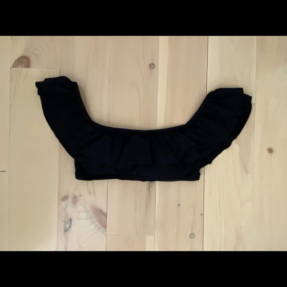 Black Off the Shoulders J Crew Bikini Swim Top